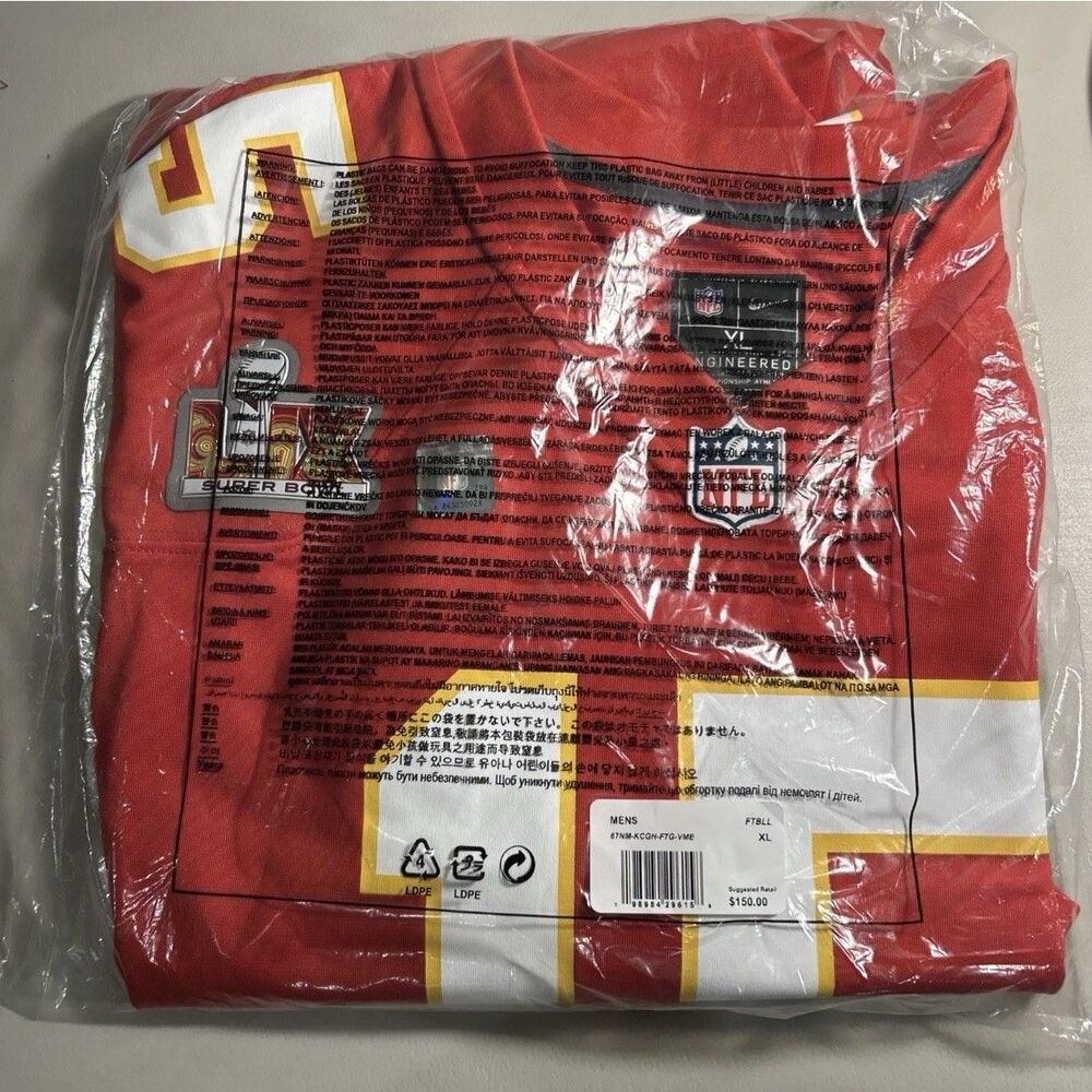 Patrick Mahomes Kansas City Chiefs Nike Vapor FUSE Limited Jersey Men's XL - NEW